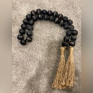 Black wood Beaded Tassel Garland
